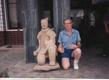 Richard in Xian with Terra Cotta Warier