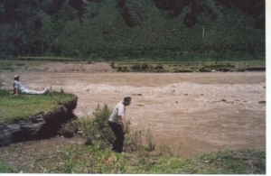 Richard skipping stones